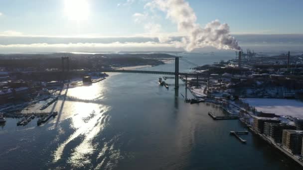 Río Gotemburgo Invierno — Vídeo de stock