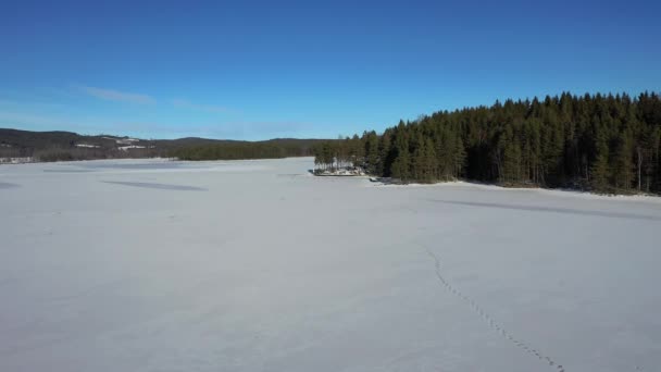 Lago Imágenes Drones Invierno — Vídeos de Stock