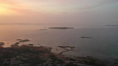 Deniz drone çekimlerinde kış akşamı