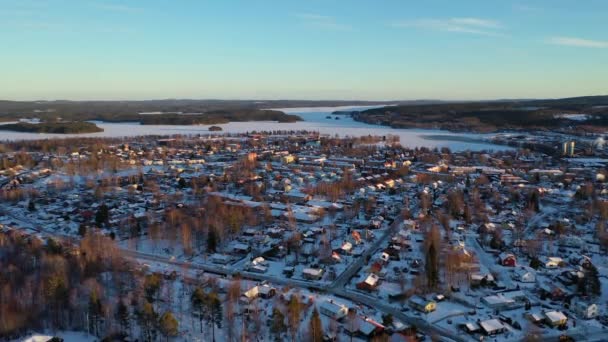 Smedjebacken Imagens Drones Inverno — Vídeo de Stock