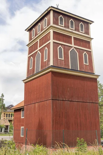 Червона Старовинна Будівля Шахті Срібний Рудник Швеції — стокове фото