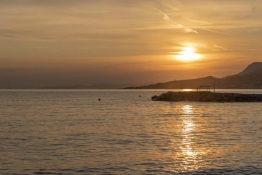 Hırvatistan yaz gün batımında