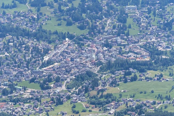 Cortina Itálii Viděna Shora — Stock fotografie