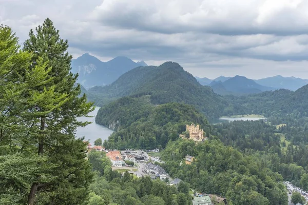 Bavarian Landscape Hohenschwangau Castle — Stock Photo, Image