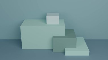 Arka plan yeşil kutular 3d render