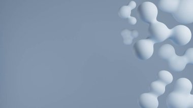 Soyut arkaplan mavi molekülleri 3d oluşturma