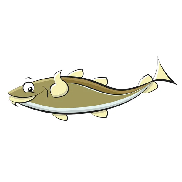 Happy Cartoon Cod Fish Vector — Stock Vector