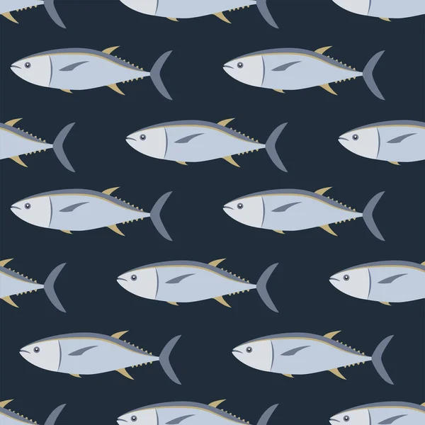 Modèle Sans Couture Thon Poisson Vecteur — Image vectorielle