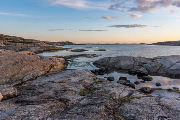 Zonsondergang Bij Kliffen Zweden — Stockfoto