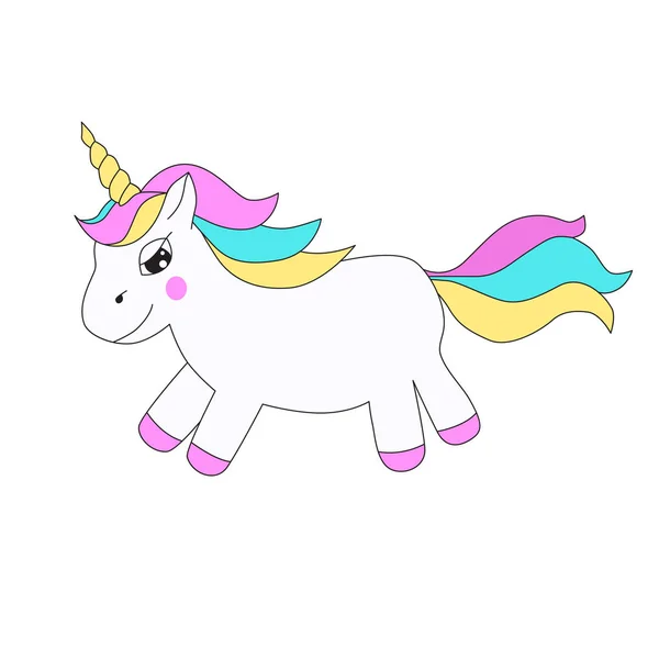 Bonito Unicórnio Desenho Animado Pônei De Fadas Vector De Criança Com Fundo  Doce: Série Fairytale Kawaii Animais Cavalo (bonito Doodles Girly).  Perfeito Para Crianças De Berçário, Cartão, Bebê Chuveiro Menina, Design De