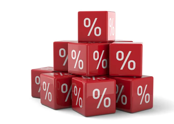 Percentagens Isoladas Fundo Branco Conceito Desconto — Fotografia de Stock