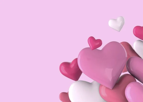 Renkli Kalpler Aşk Arka Plan — Stok fotoğraf