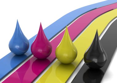 CMYK renk beyaz arka plan üzerinde izole 