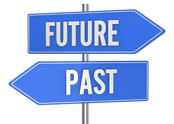 過去または未来の矢印を白背景に分離 — ストック写真