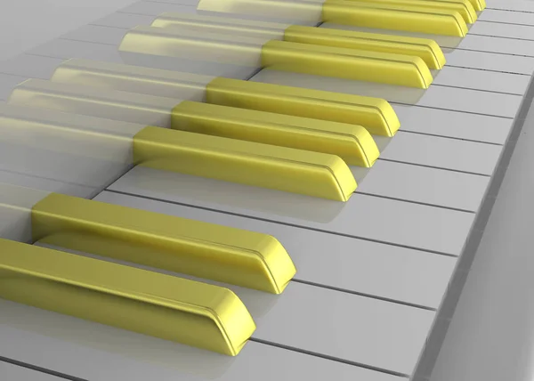 Close Golden Piano Chaves — Fotografia de Stock