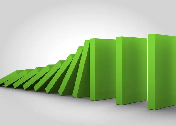 Green Domino Effect Illustration — Stock Photo, Image