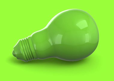 yeşil ışık ampul, 3d çizim