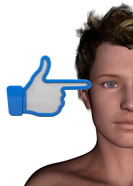 3D like icon at 3d person head