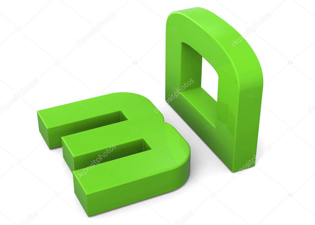 green 3d Icon, 3D illustration