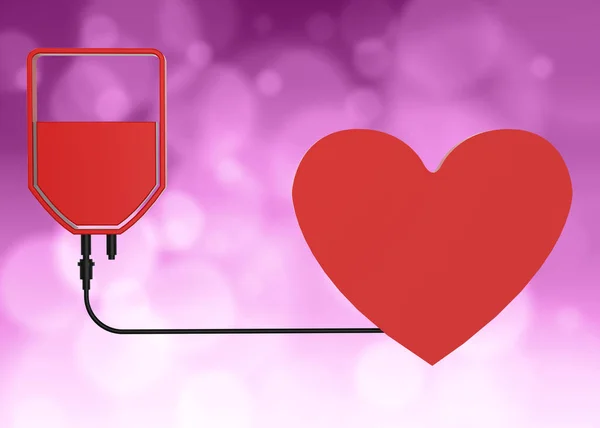 Концепція Донорства Крові Ілюстрація Червоного Серця — стокове фото