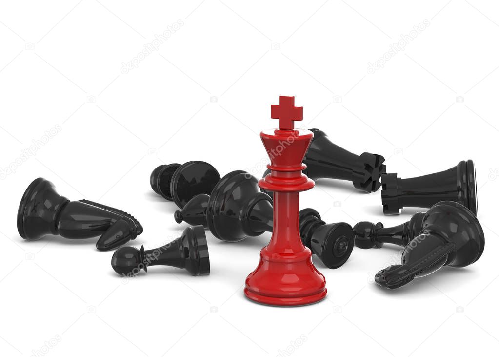 Checkmate, 3D illustration of Chess Game