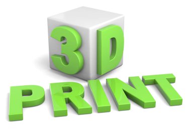 Beyaz 3D yazıcı logosu