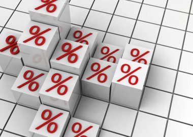 İndirim ve iş konsepti-3D