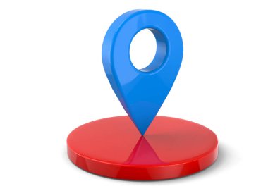 GPS simgesi-beyaz 3D