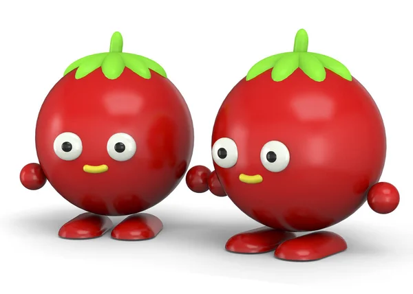 화이트 3D에 토마토 — 스톡 사진