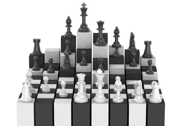 Chess Game  on white  - 3D