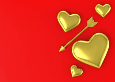 Kalp ve Ok Arkaplanı - 3B