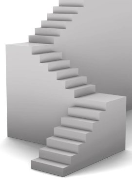 boş Merdivenler görünümü - 3d