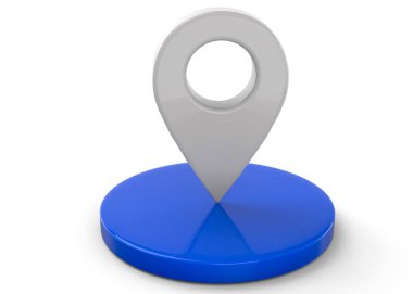 GPS simgesi-beyaz 3D