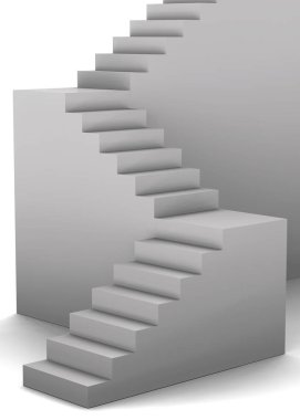 boş Merdivenler görünümü - 3d