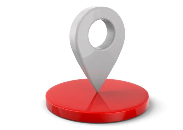 Gps Pictogram Wit — Stockfoto