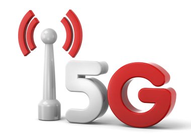 5g bağlantı-beyaz 3D