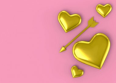 Kalp ve Ok Arkaplanı - 3B