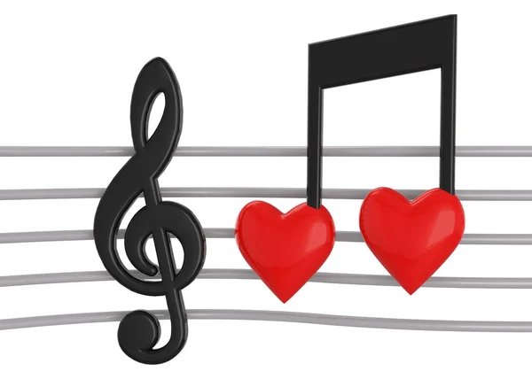 Amar la música - Concepto 3d — Foto de Stock