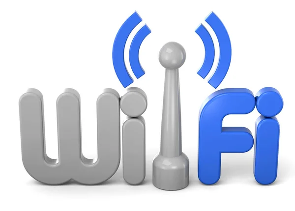 Concepto WI-FI - 3D —  Fotos de Stock