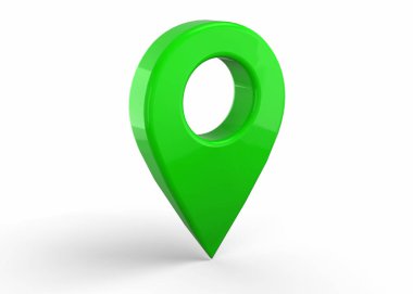 Yeşil Gps simgesi - 3d illüstrasyon