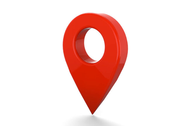 Red GPS icon - 3D illustration