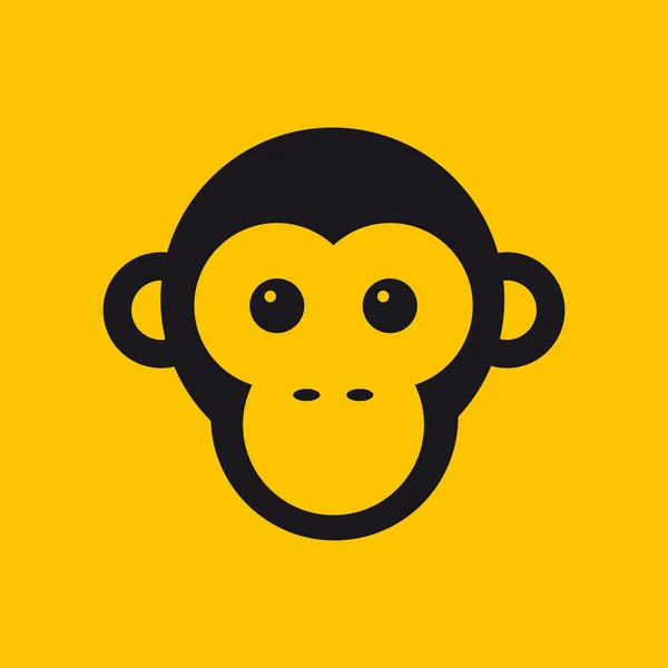 Černá Opice Ikona Oranžovém Pozadí — Stock fotografie