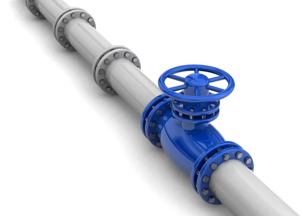 Pipeline Mit Blauem Knopf Abbildung — Stockfoto