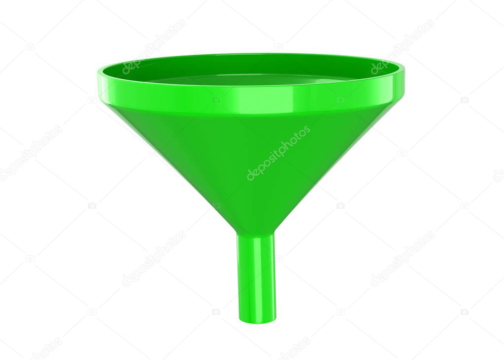 One Green Funnel - 3D illustration