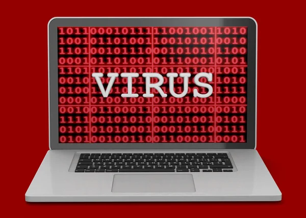 Bilgisayarın Içindeki Virüs Boyutlu — Stok fotoğraf