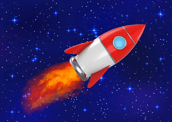 Space Rocket in the Space - 3D