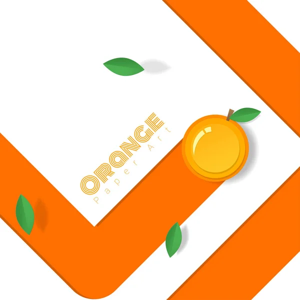 Fondo Fruta Naranja Fresca Estilo Arte Papel Vector Ilustración — Archivo Imágenes Vectoriales