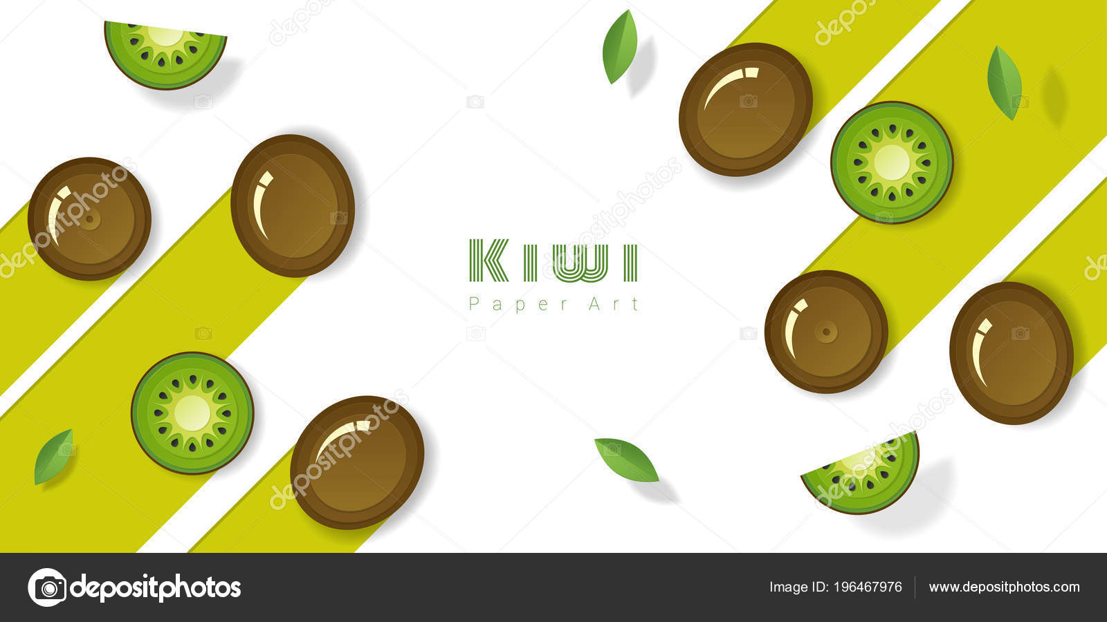 新鮮なキウイ フルーツの背景紙アート スタイル ベクトル イラスト