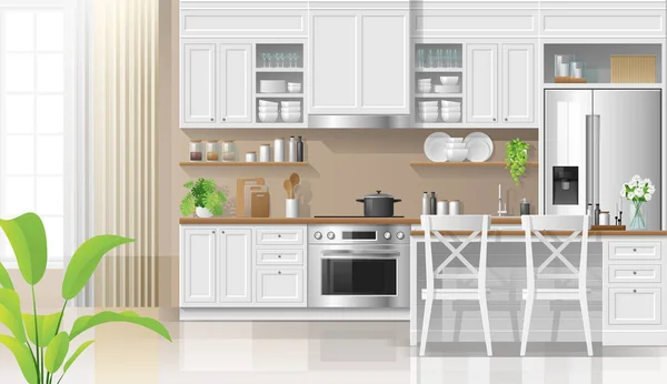 内部背景与厨房在现代乡村风格 — 图库矢量图片