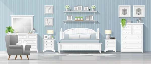 Fundo Interior Com Quarto Estilo Moderno País Vetor Ilustração —  Vetores de Stock